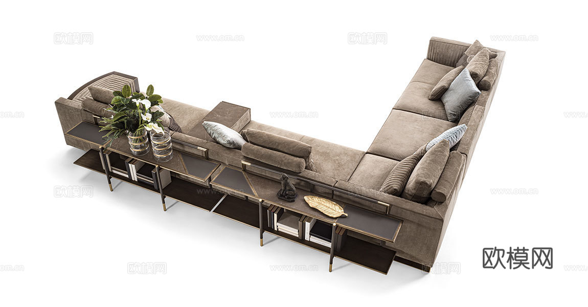 VF 意式转角沙发3d模型下载（渲染图2）