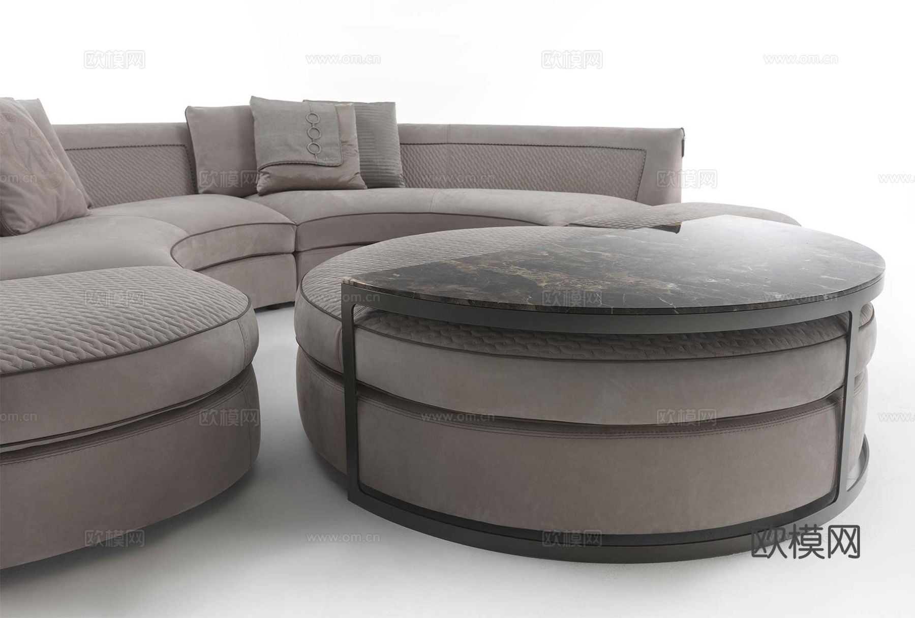 VF 意式圆形组合沙发3d模型下载（渲染图2）