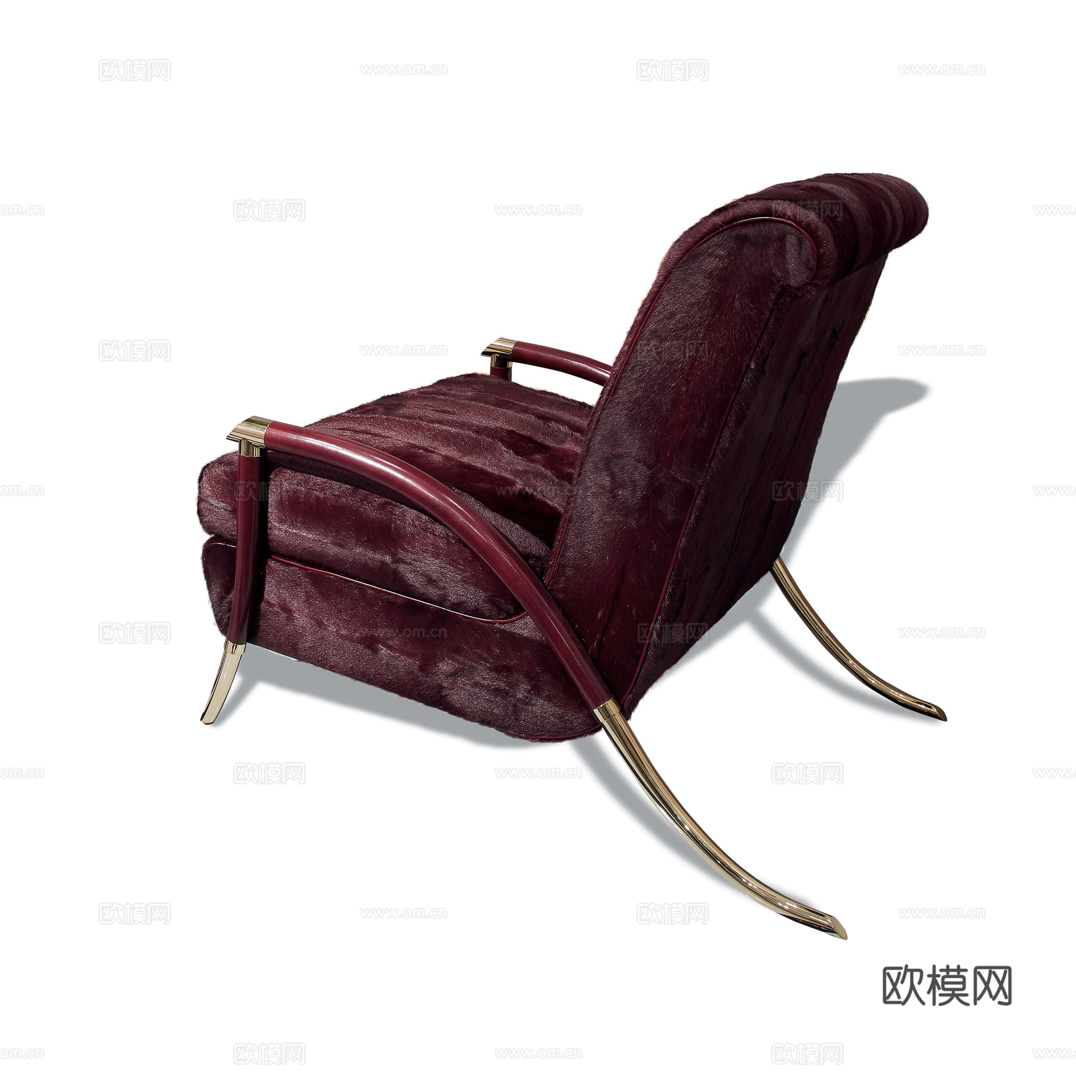 Visionnaire 意式绒毛休闲椅3d模型下载（渲染图2）