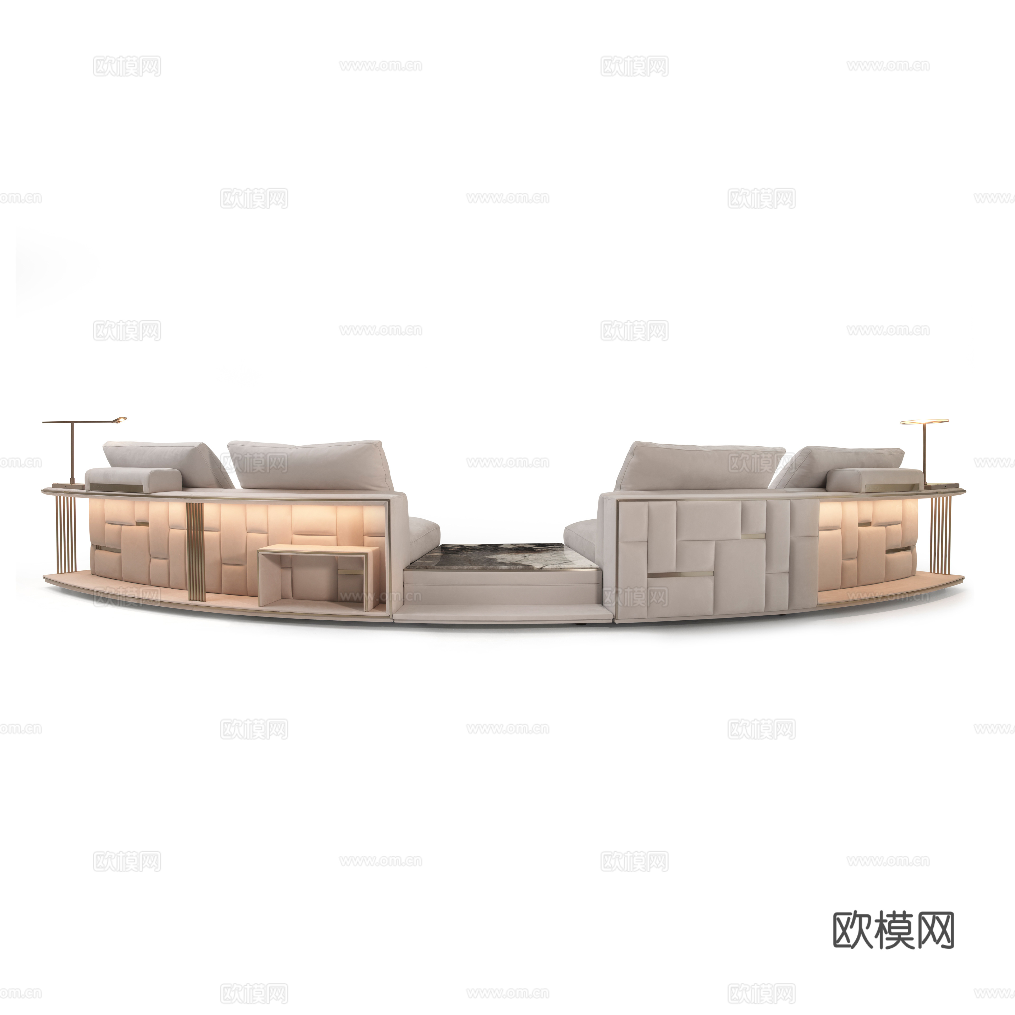 Visionnaire 意式弧形沙发3d模型下载（渲染图6）