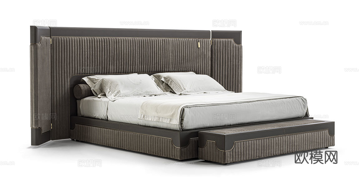VF 意式高背双人床3d模型下载（渲染图2）