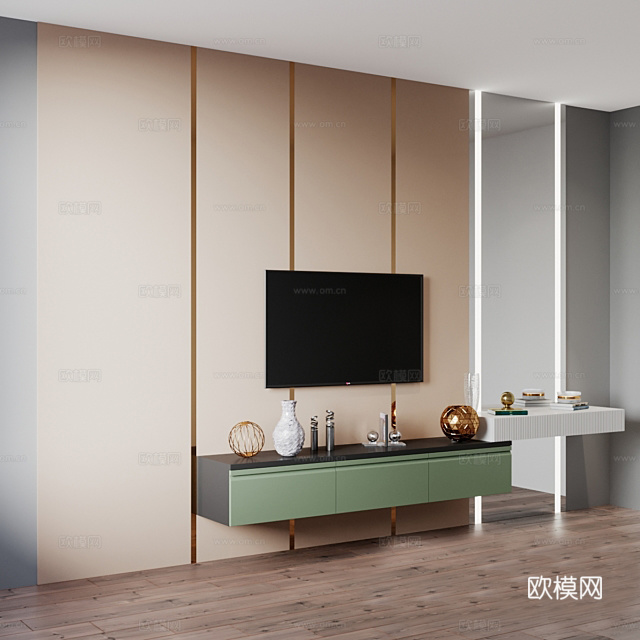现代电视背景墙 电视背景墙 背景墙3d模型