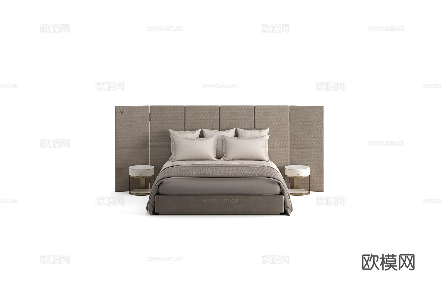 VERSACEA 意式双人床3d模型下载（渲染图1）