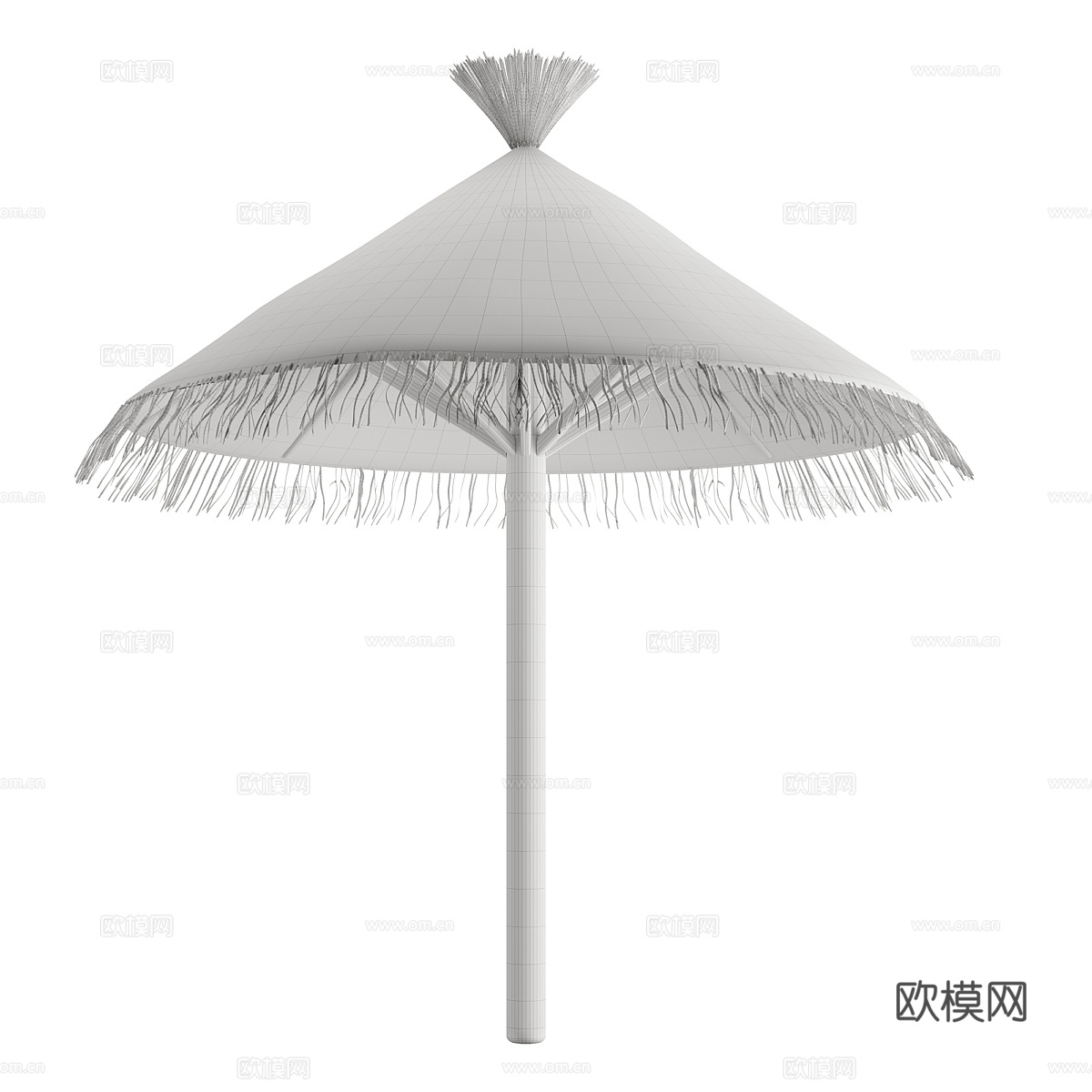 新中式侘寂草屋 遮阳伞3d模型
