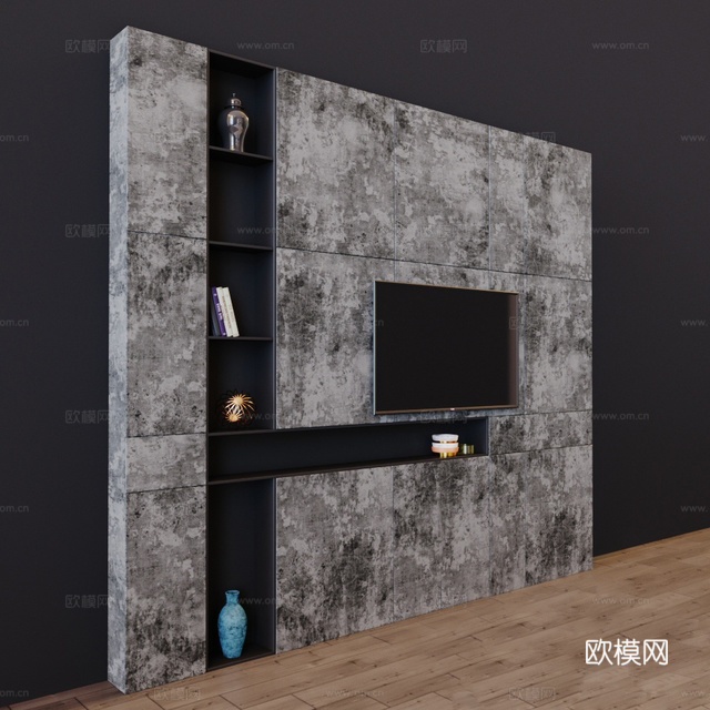 现代电视背景墙 电视背景墙 背景墙3d模型