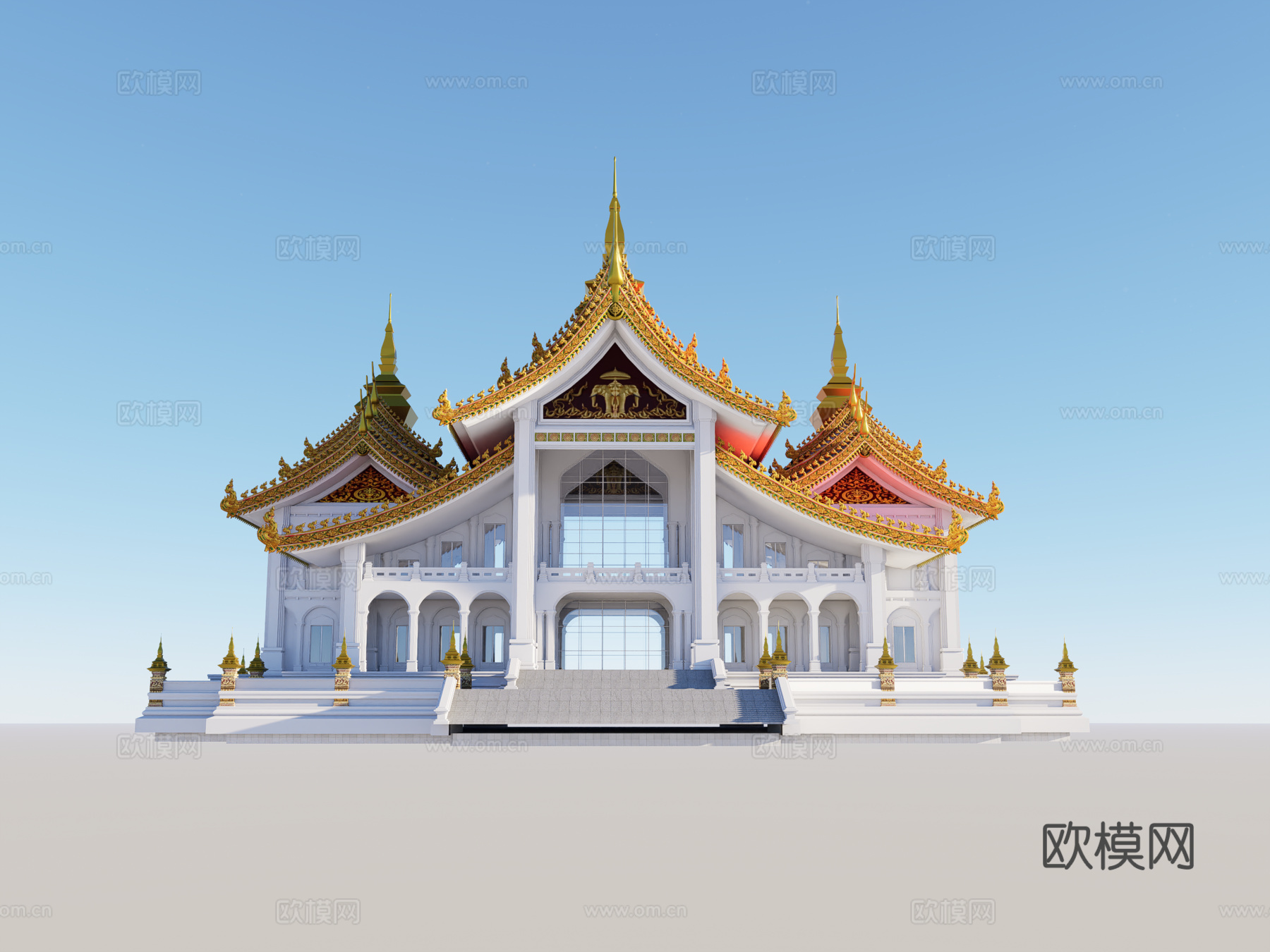 东南亚风格酒店3d模型