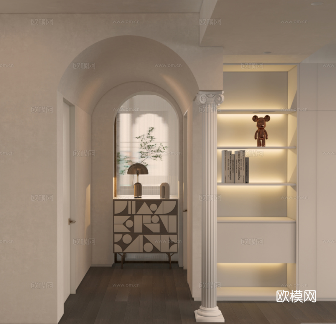 法式奶油风，折衷主义客厅su模型