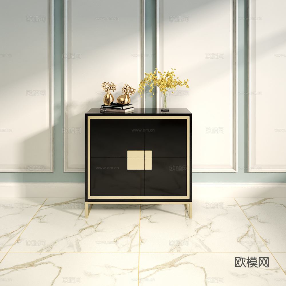 后现代柜子 柜子 玄关3d模型
