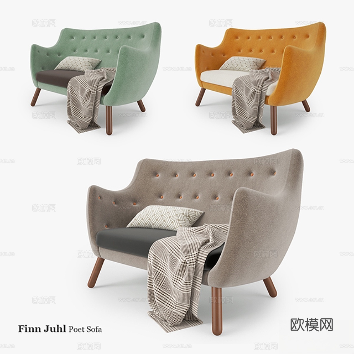 芬恩·朱尔诗人沙发3d模型