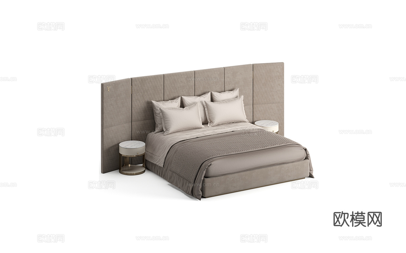 VERSACEA 意式双人床3d模型下载（渲染图2）