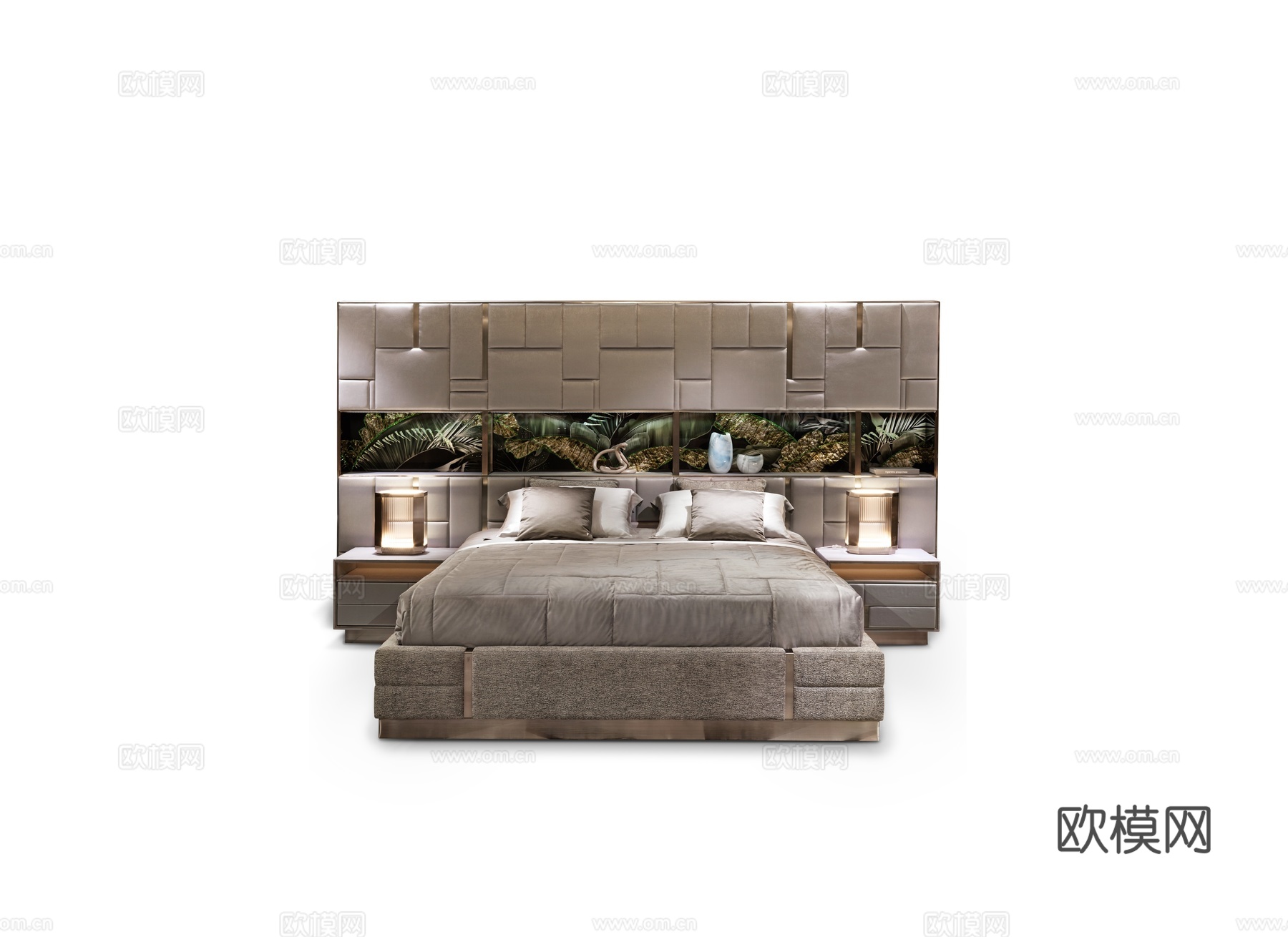 Visionnaire 意式双人床3d模型下载（渲染图1）