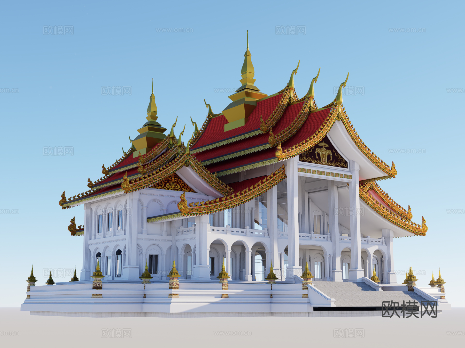 东南亚风格酒店3d模型