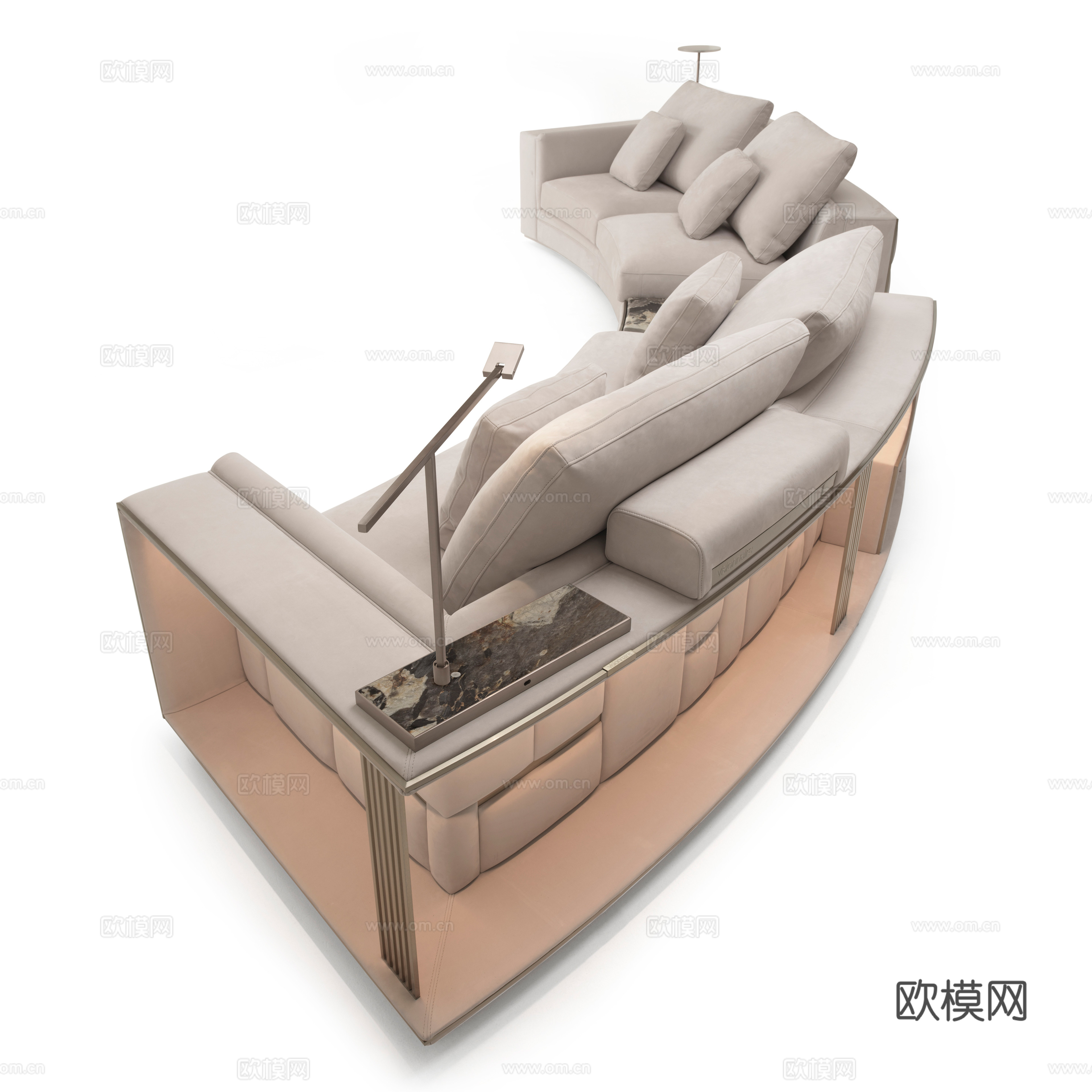 Visionnaire 意式弧形沙发3d模型下载（渲染图4）