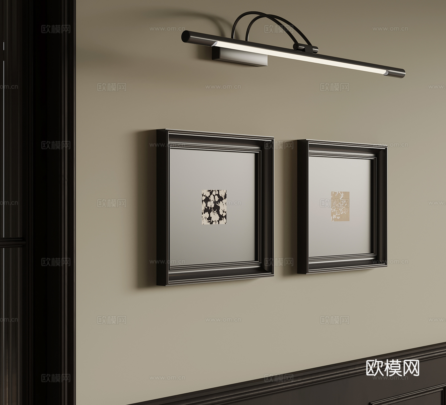 现代中古风挂画 装饰画3d模型