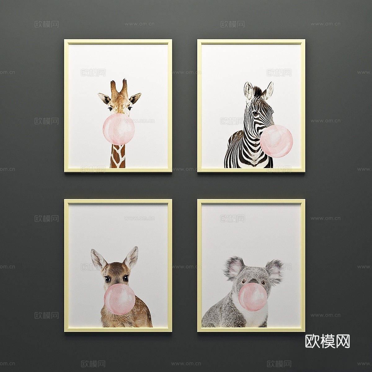 有趣动物画作3d模型