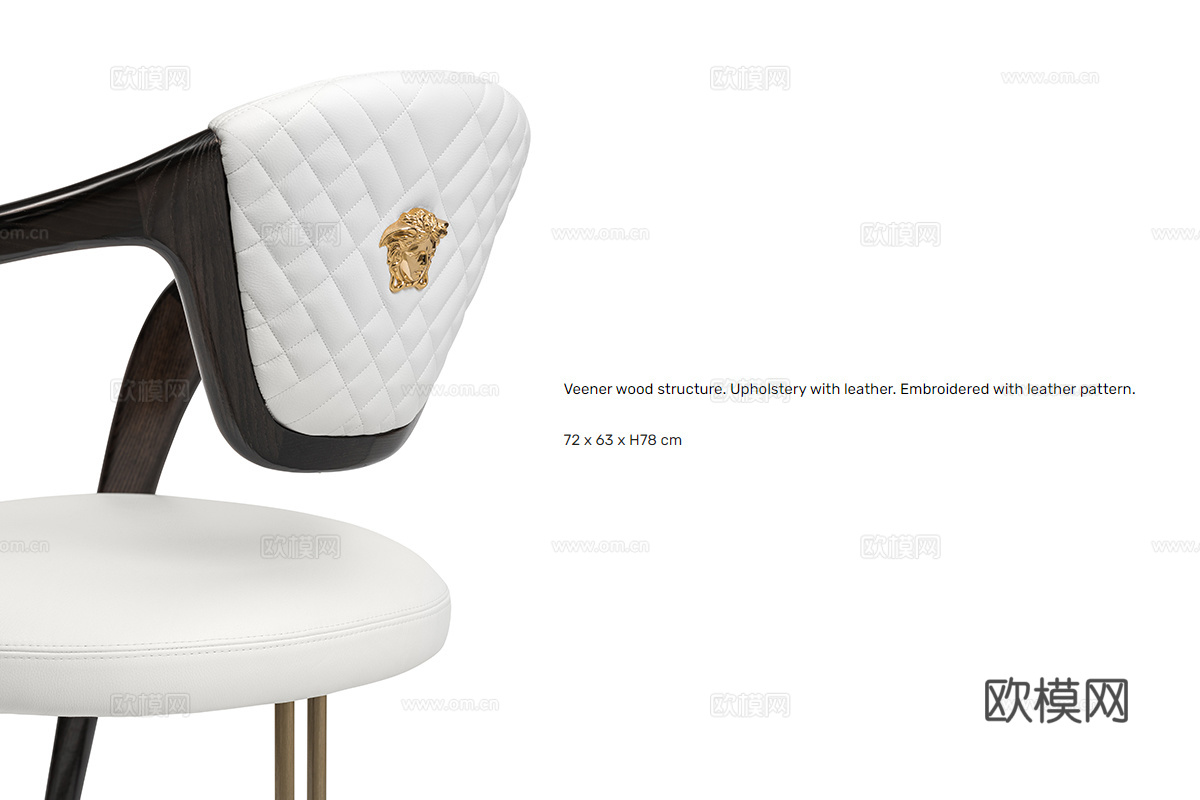 VERSACEA 意式餐椅3d模型下载（渲染图2）