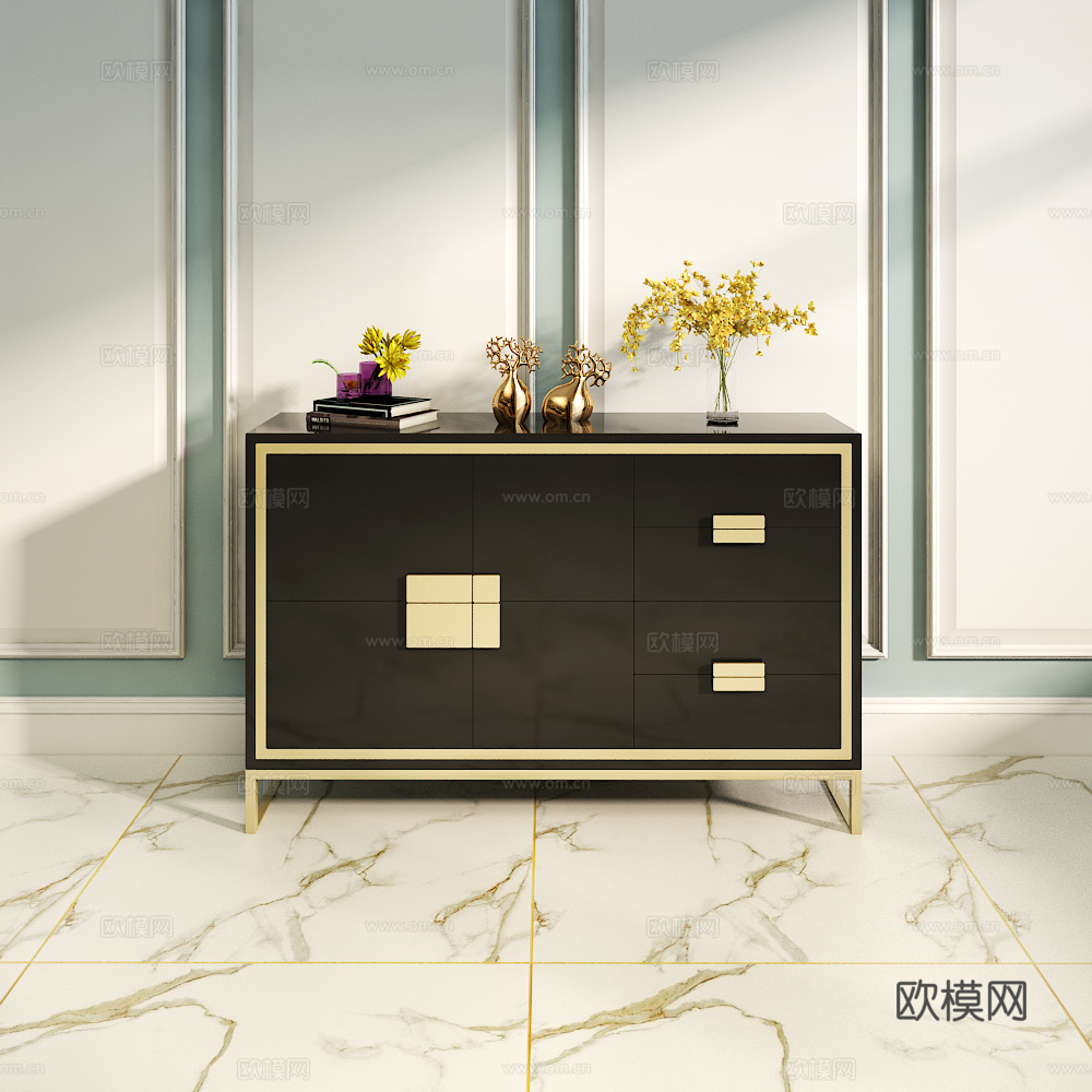 后现代柜子 柜子 玄关3d模型