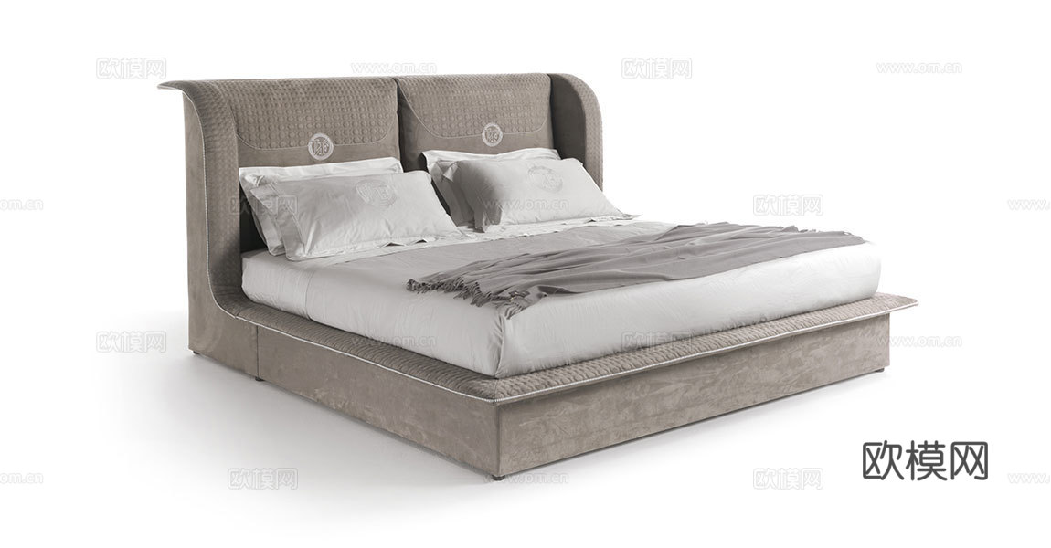 VF 意式双人床3d模型下载（渲染图1）