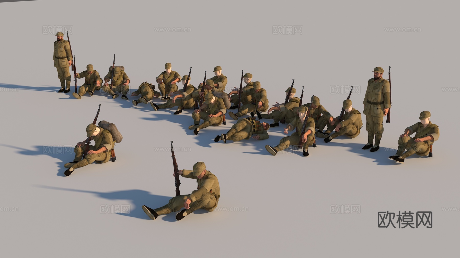 红军  新四军  男人  红色展厅3d模型下载