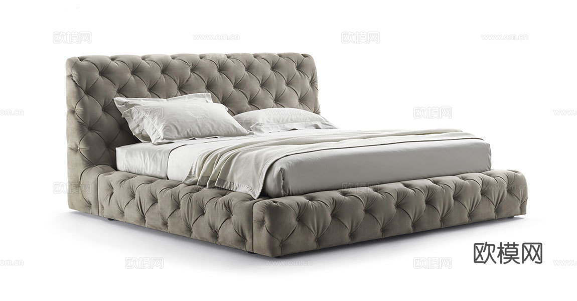 VF 意式双人床3d模型下载（渲染图2）