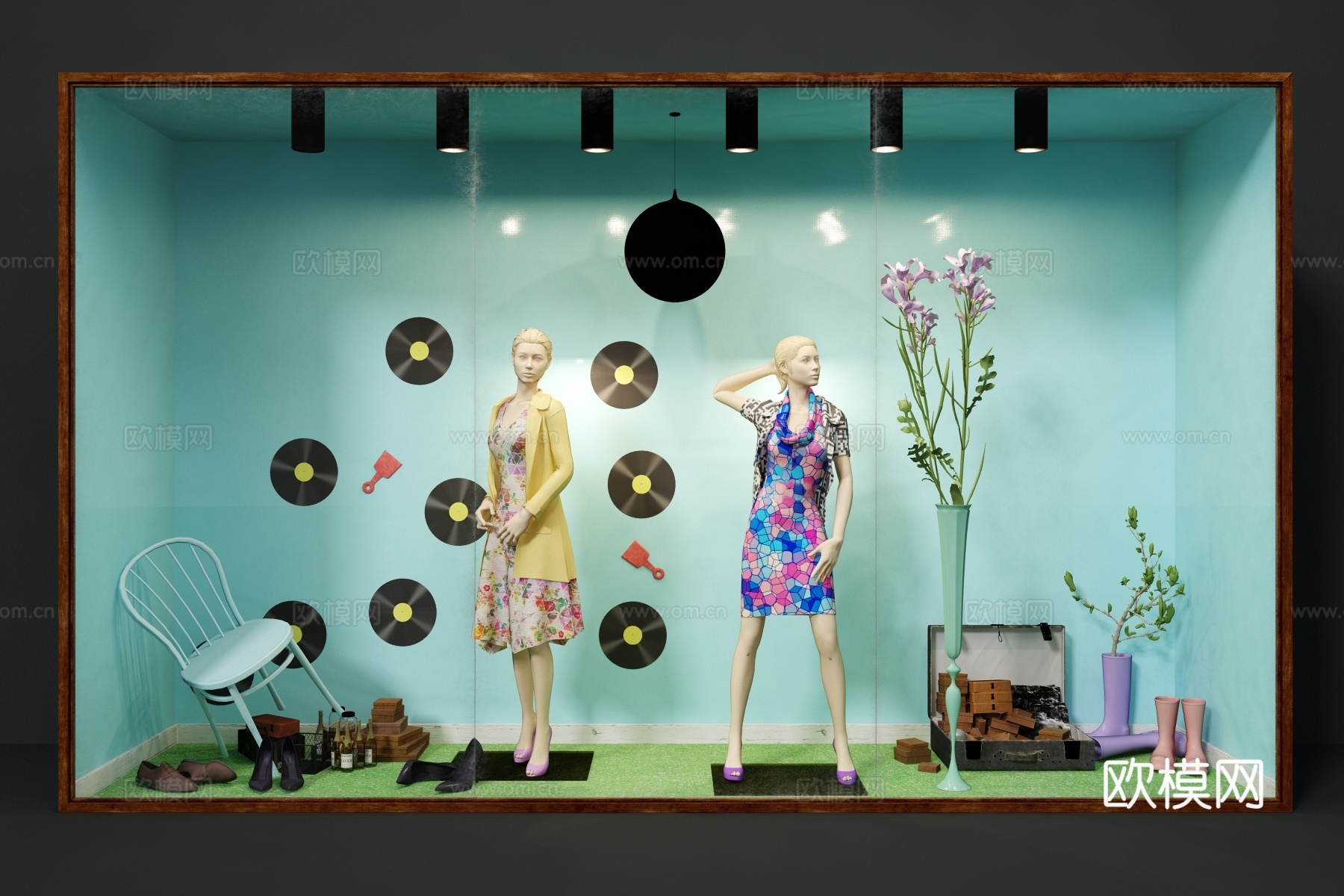 橱窗 商铺 店面 服装店 服装展示 服装 女装店 专卖店3d模型