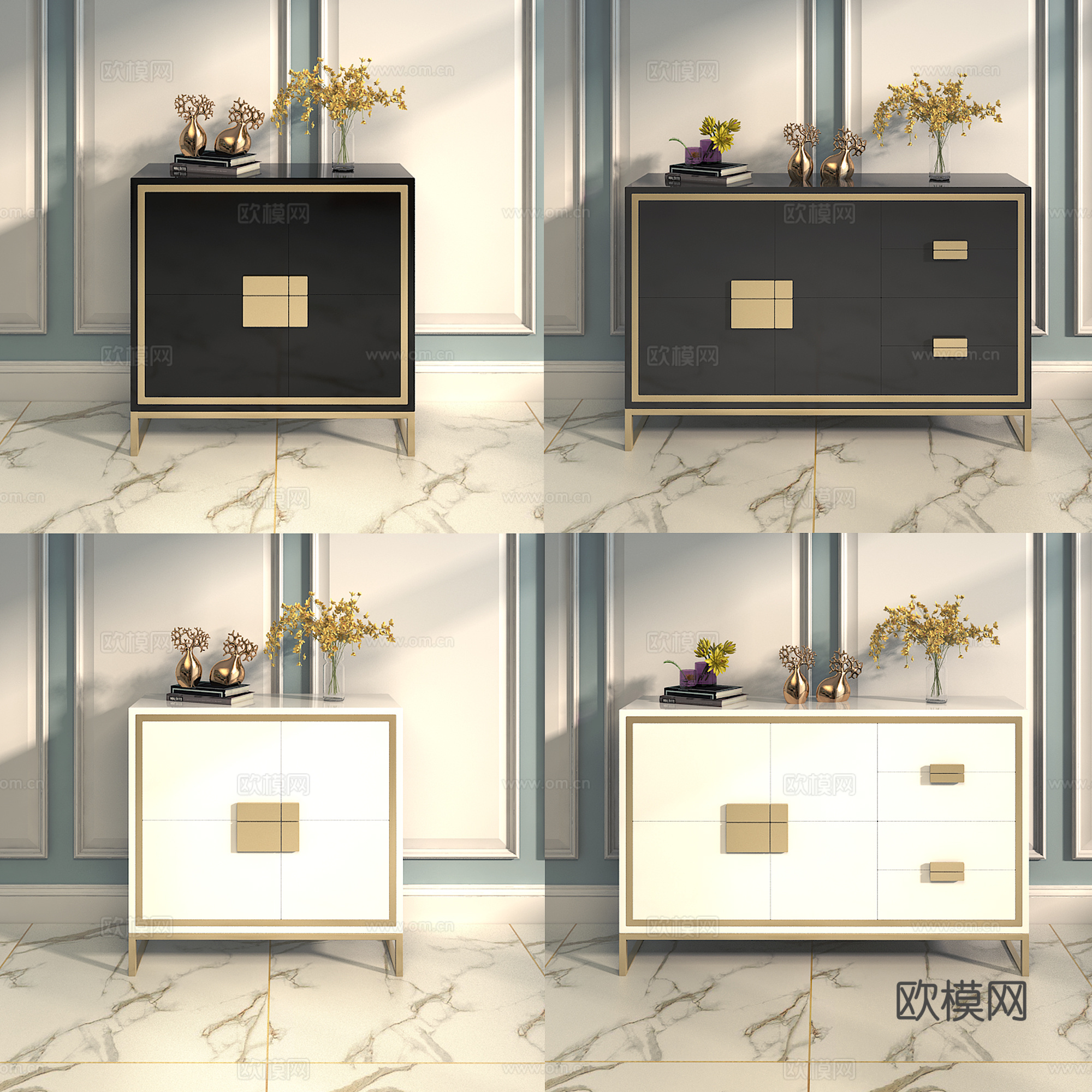 后现代柜子 柜子 玄关3d模型