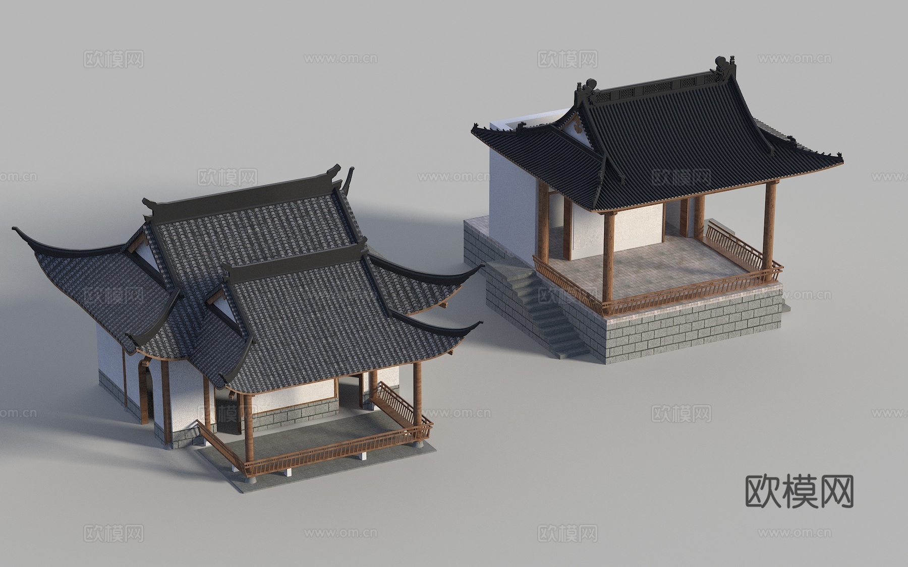 中式戏台 古建戏台 演出台 古建筑3d模型
