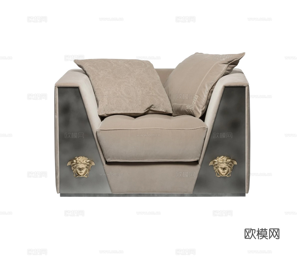 VERSACEA 意式单人沙发3d模型下载（渲染图1）