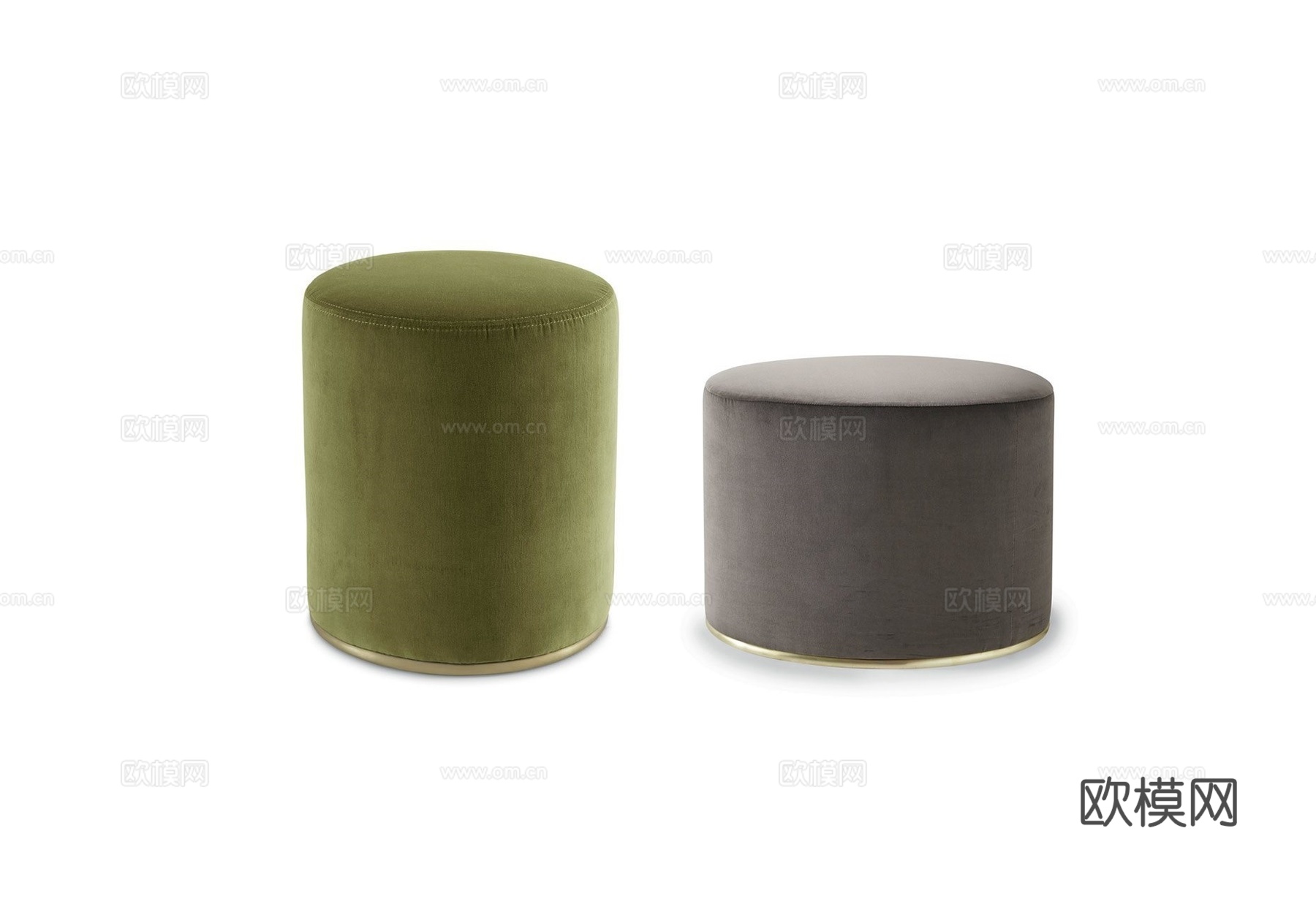 Gallotti&Radice 圆凳 沙发凳3d模型下载（渲染图1）