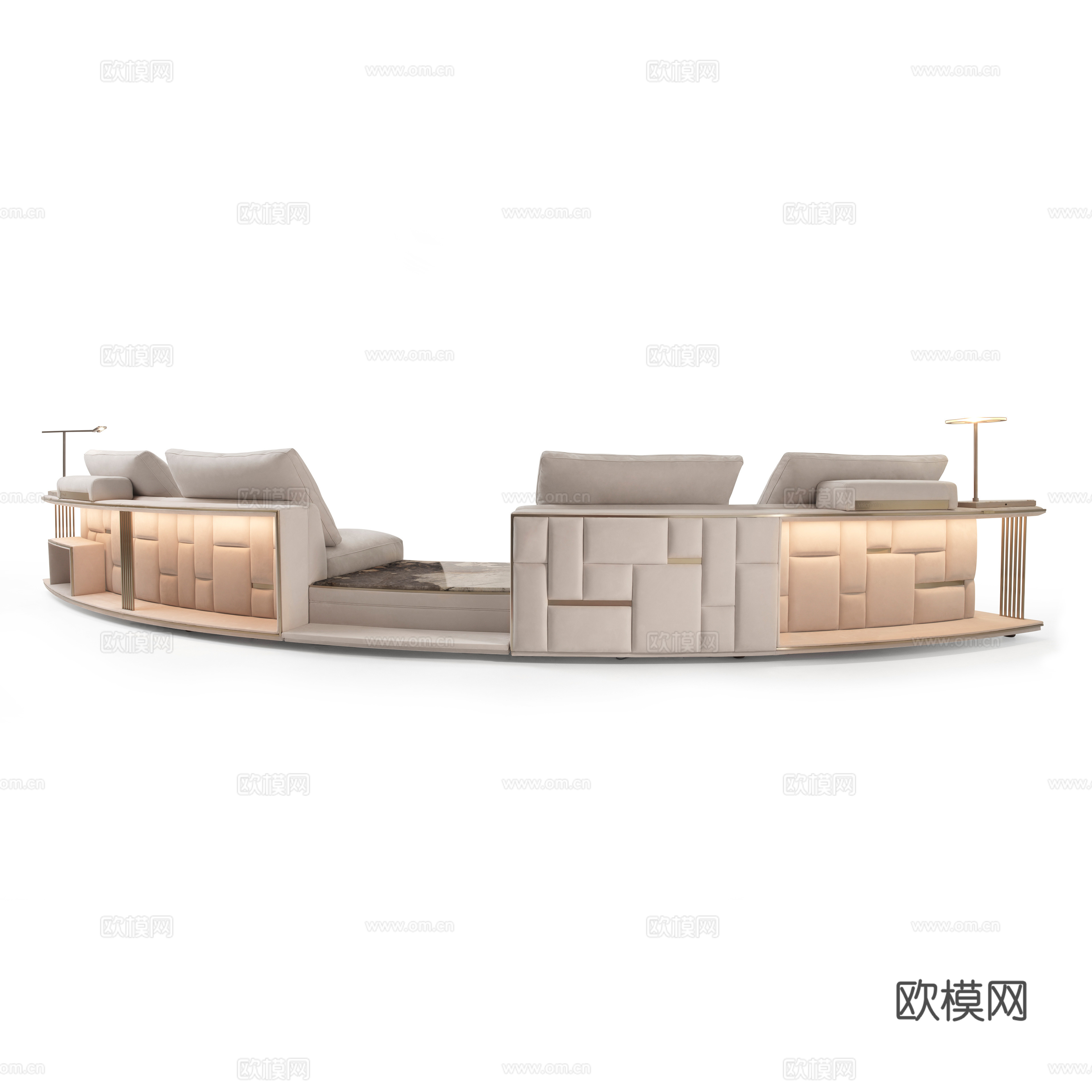 Visionnaire 意式弧形沙发3d模型下载（渲染图2）