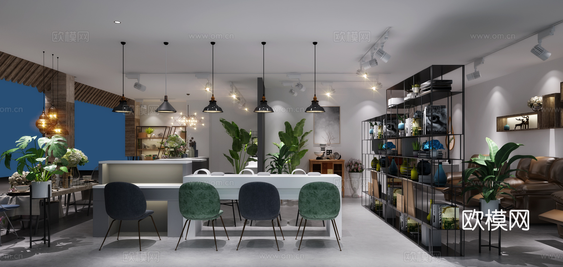 现代美容店 花3d模型