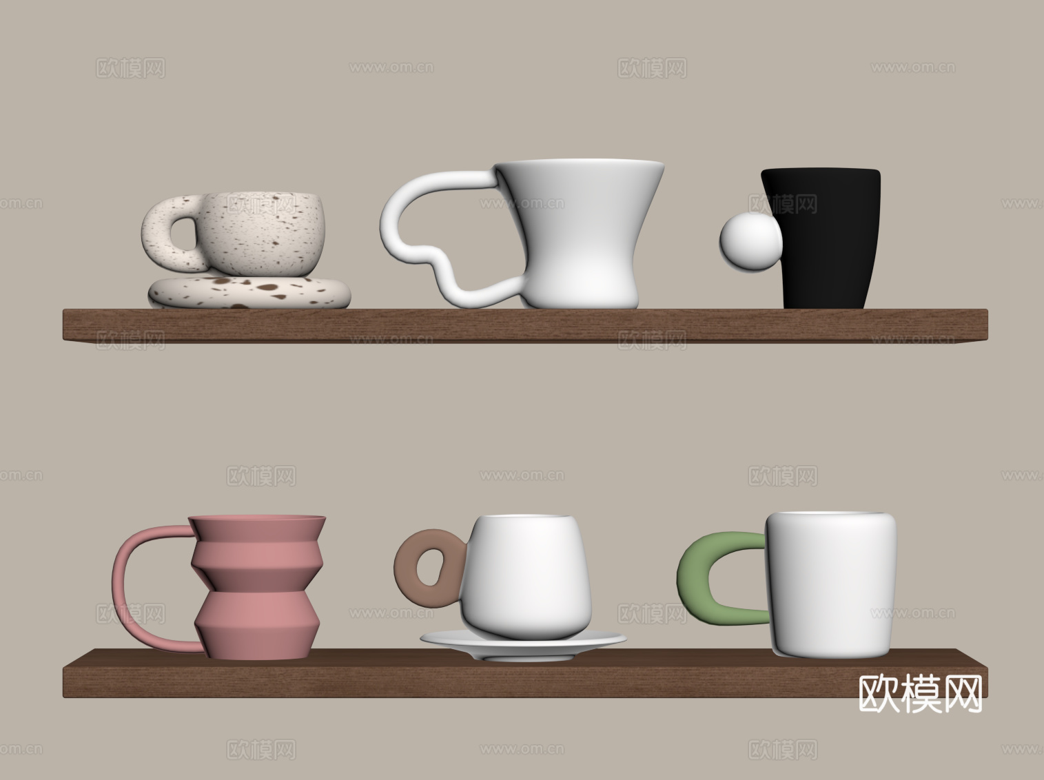 茶杯 马克杯 杯子 水杯su模型