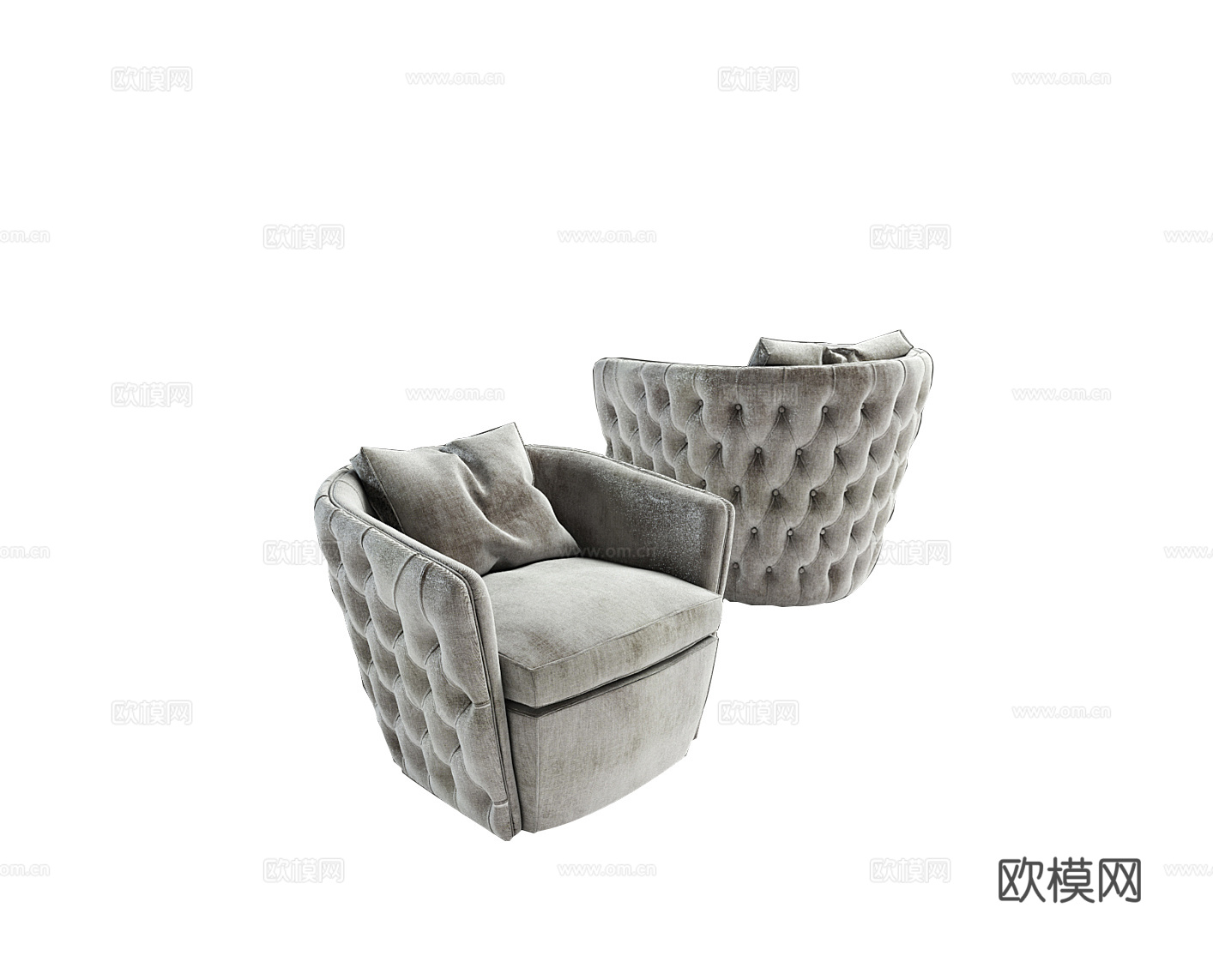 giorgio 意式单人沙发3d模型下载（渲染图2）