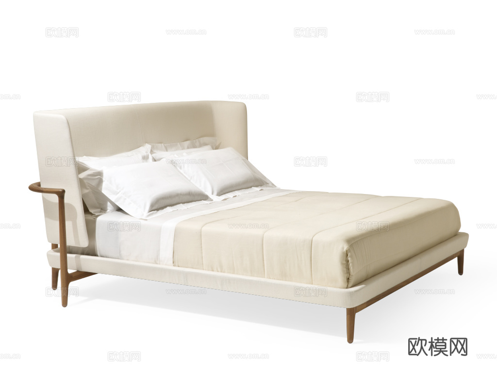 GIORGETTI 意式双人床3d模型下载（渲染图1）