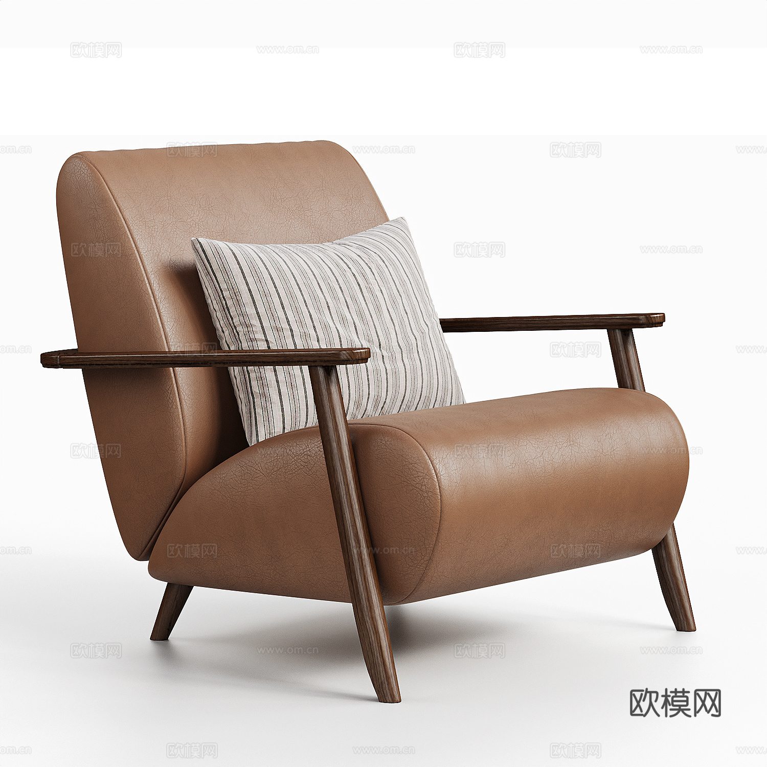 现代中古风休闲椅 单人沙发 沙发椅3d模型