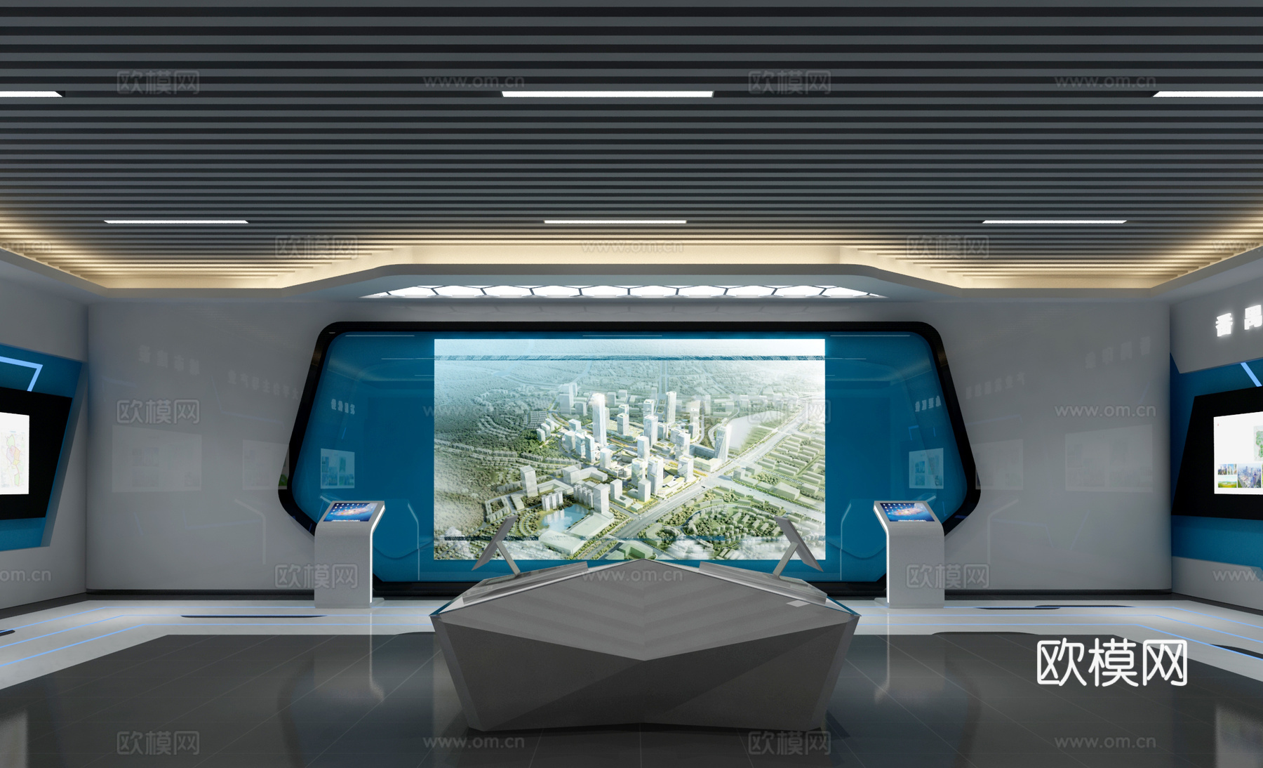 现代科技党建展厅3d模型