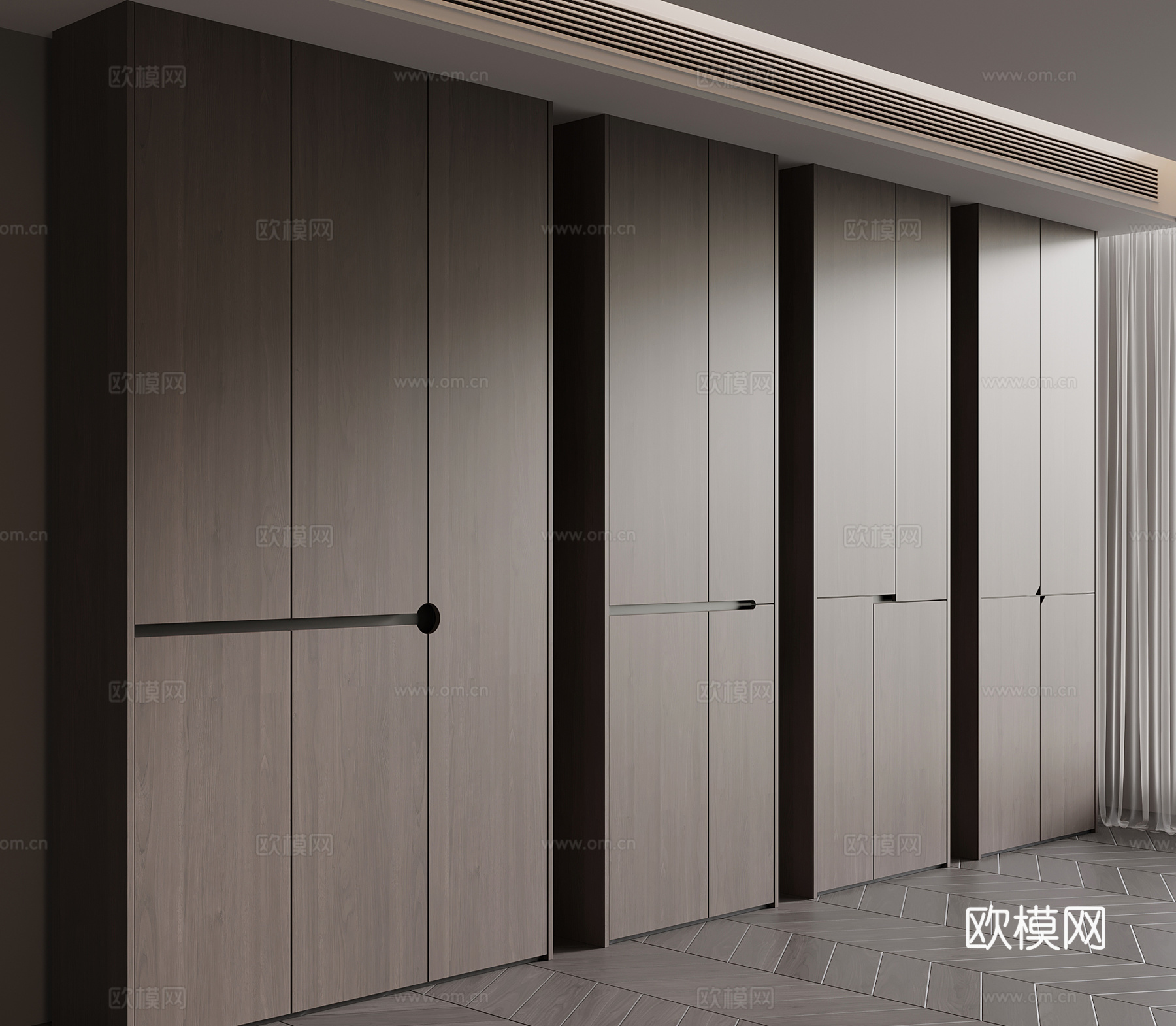 现代意式储物柜 阳台储物柜3d模型