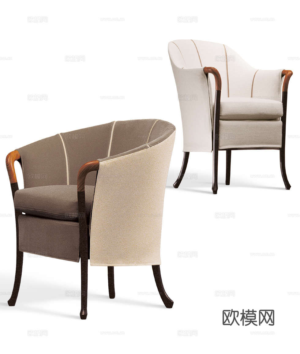 GIORGETTI 意式扶手餐椅3d模型下载（渲染图2）