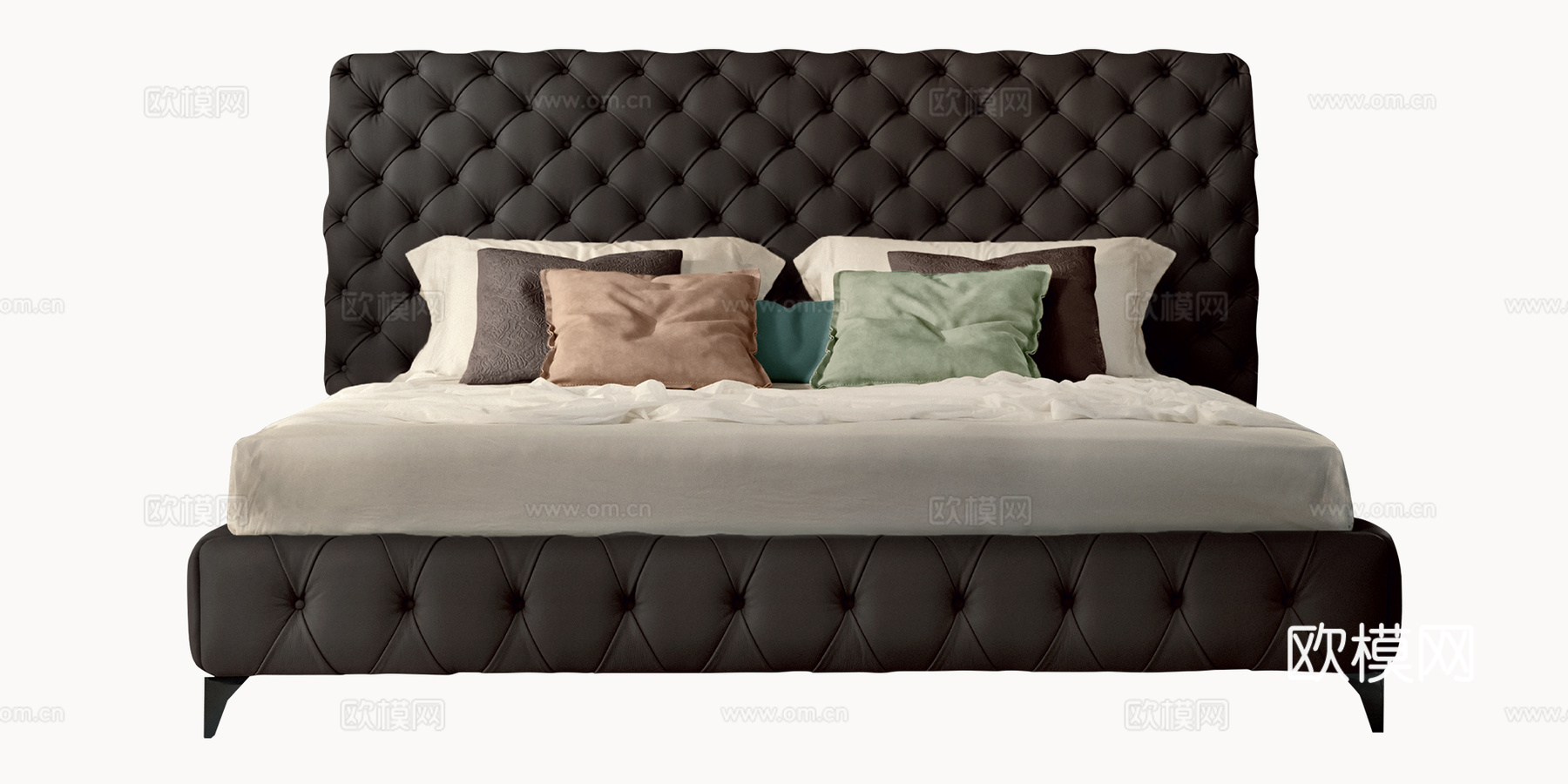 GAMMA 高背双人床3d模型下载（渲染图2）