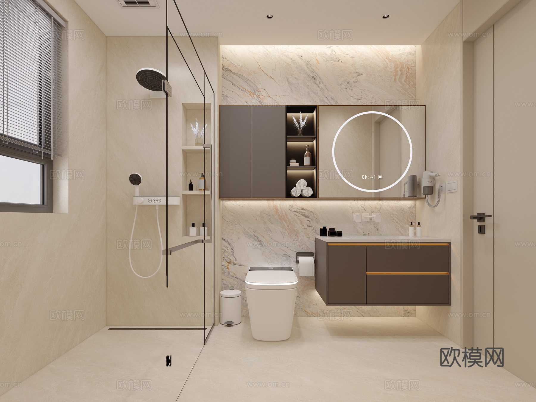 现代卫生间 浴室柜3d模型下载