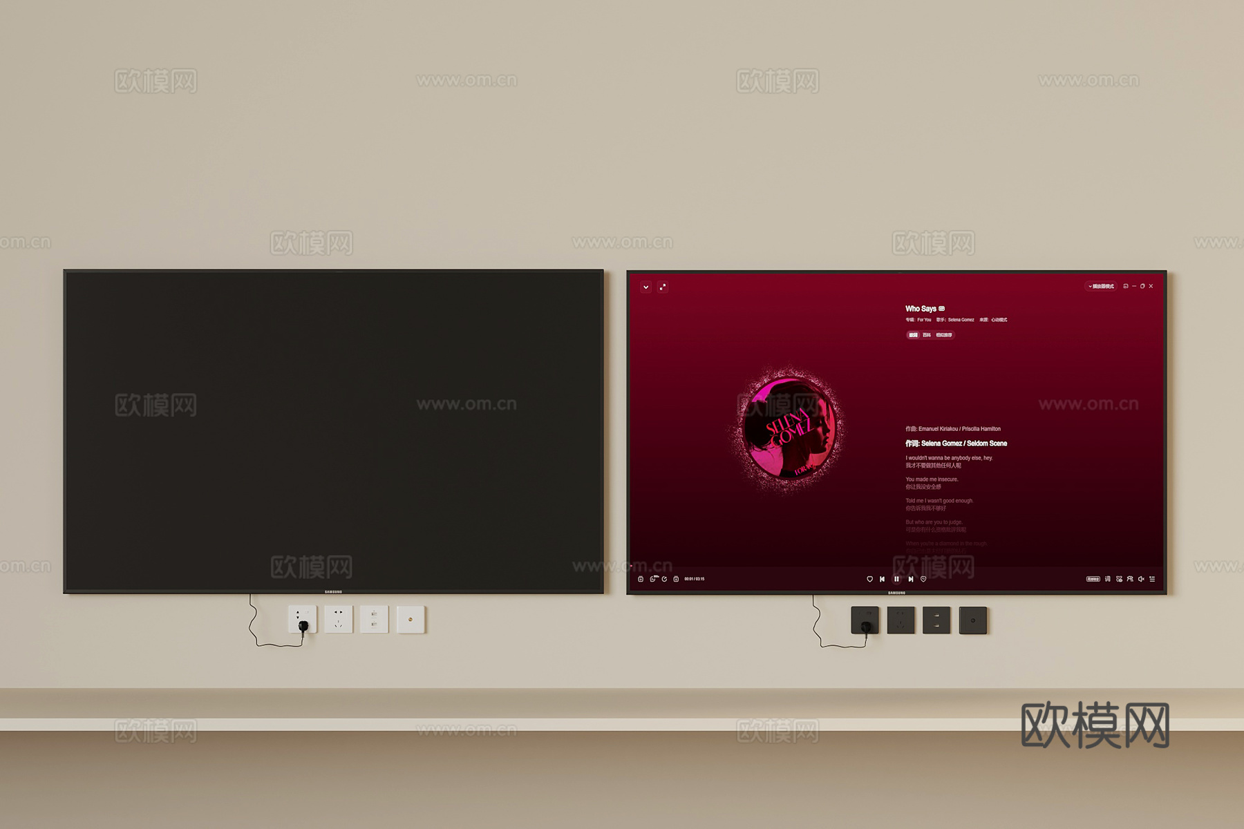 液晶电视机 壁挂电视机3d模型下载