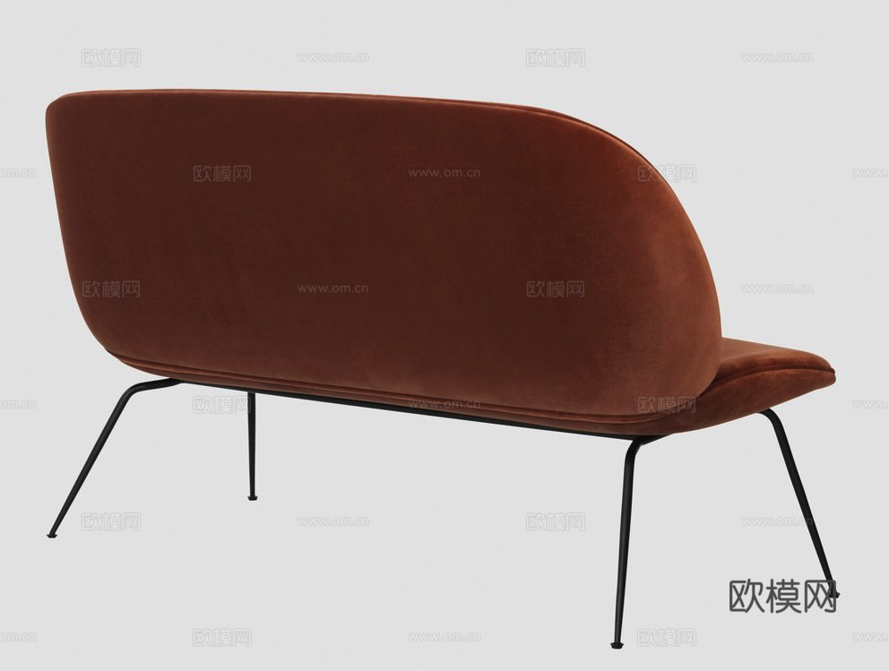 GUBI 长椅 双人椅3d模型下载（渲染图5）