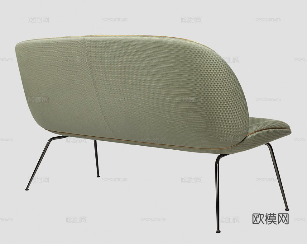 GUBI 长椅 双人椅3d模型下载（渲染图2）