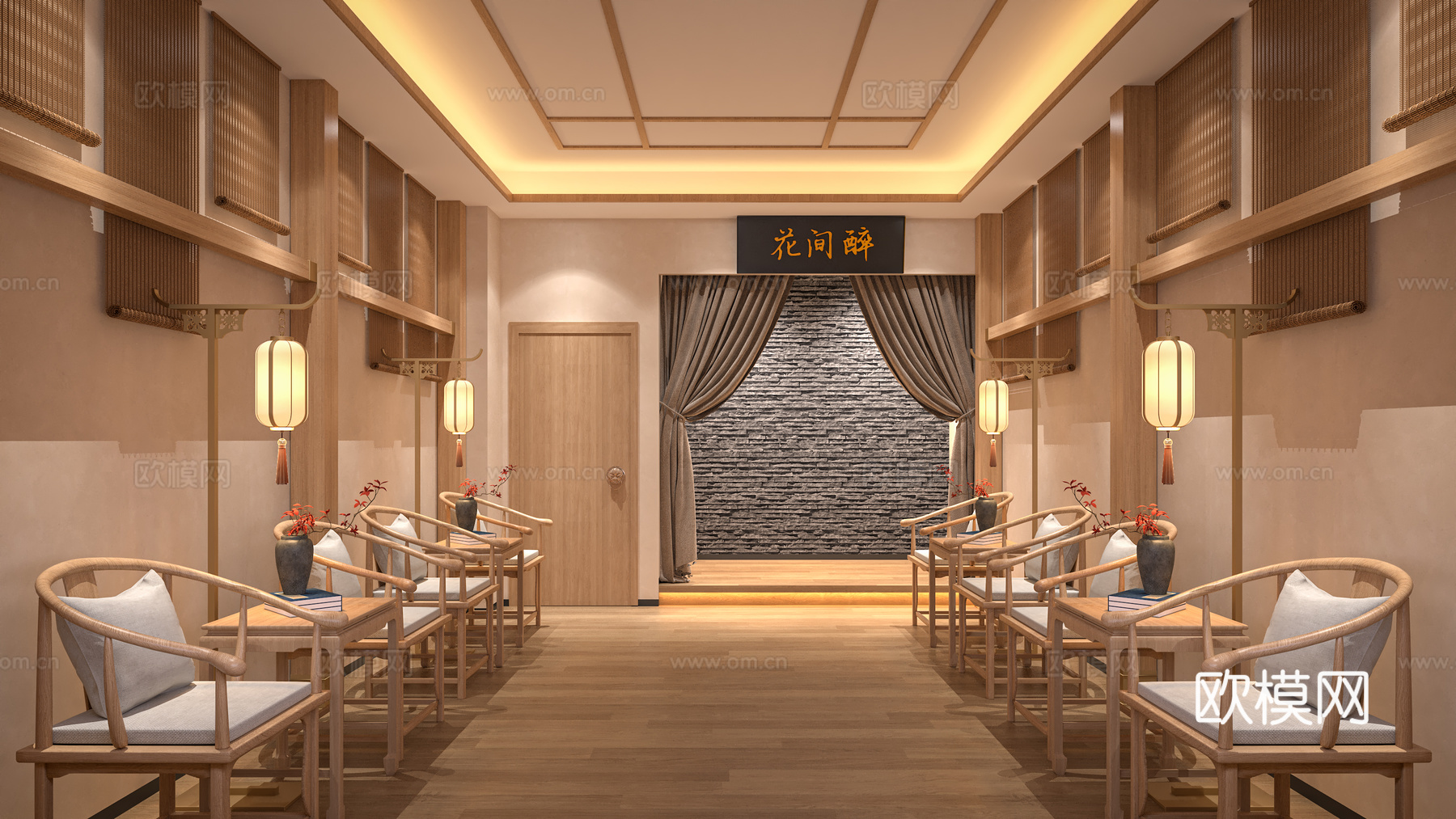 新中式剧本杀 剧本杀包间 桌游室 推理 三国杀 密室3d模型下载