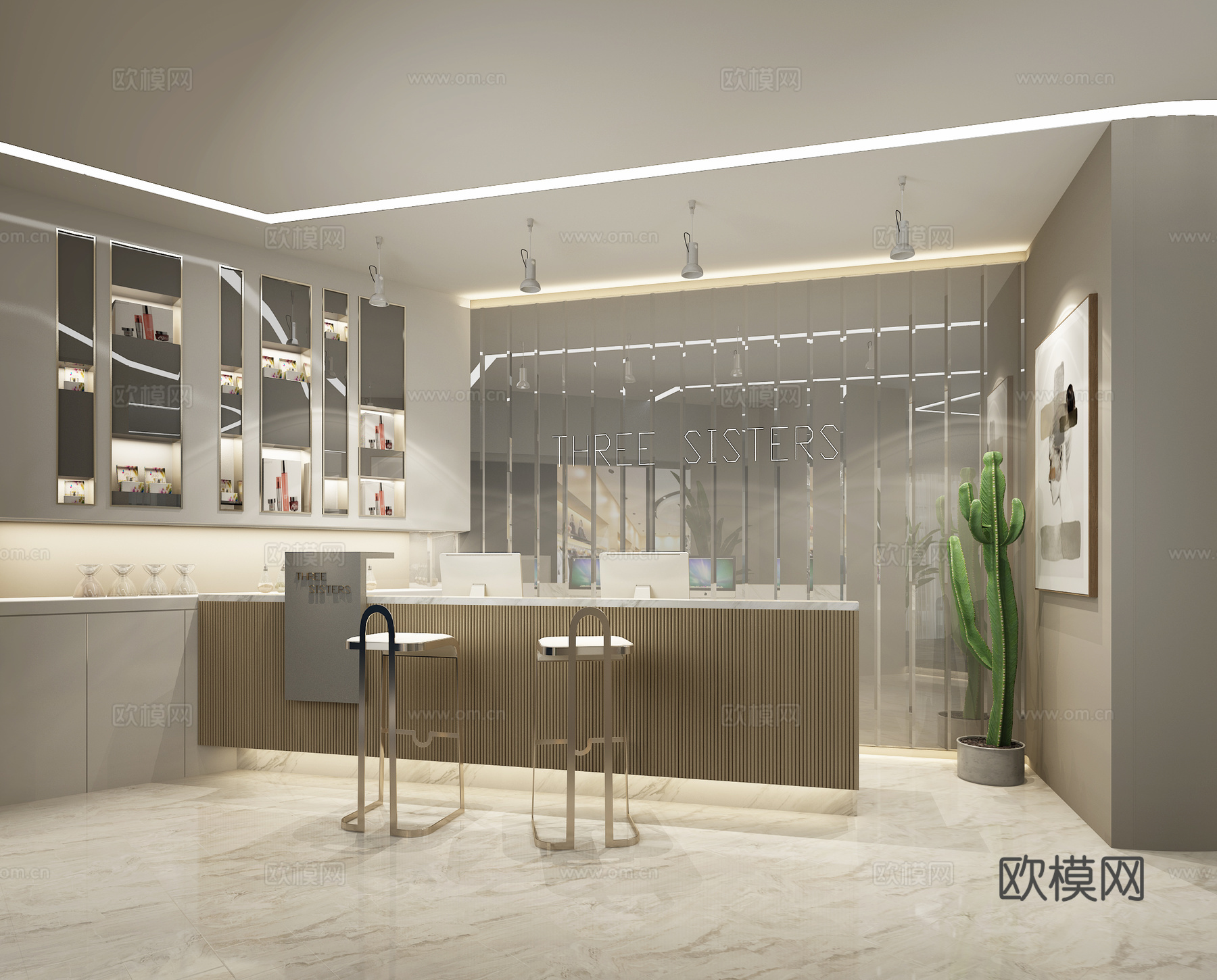 现代美容美体中心 美甲店 美足店3d模型