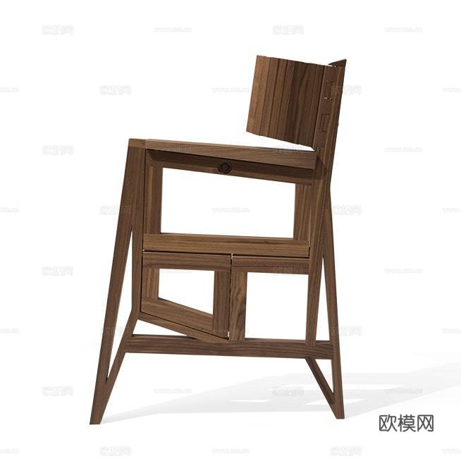 GIORGETTI 原木风餐椅3d模型下载（渲染图2）