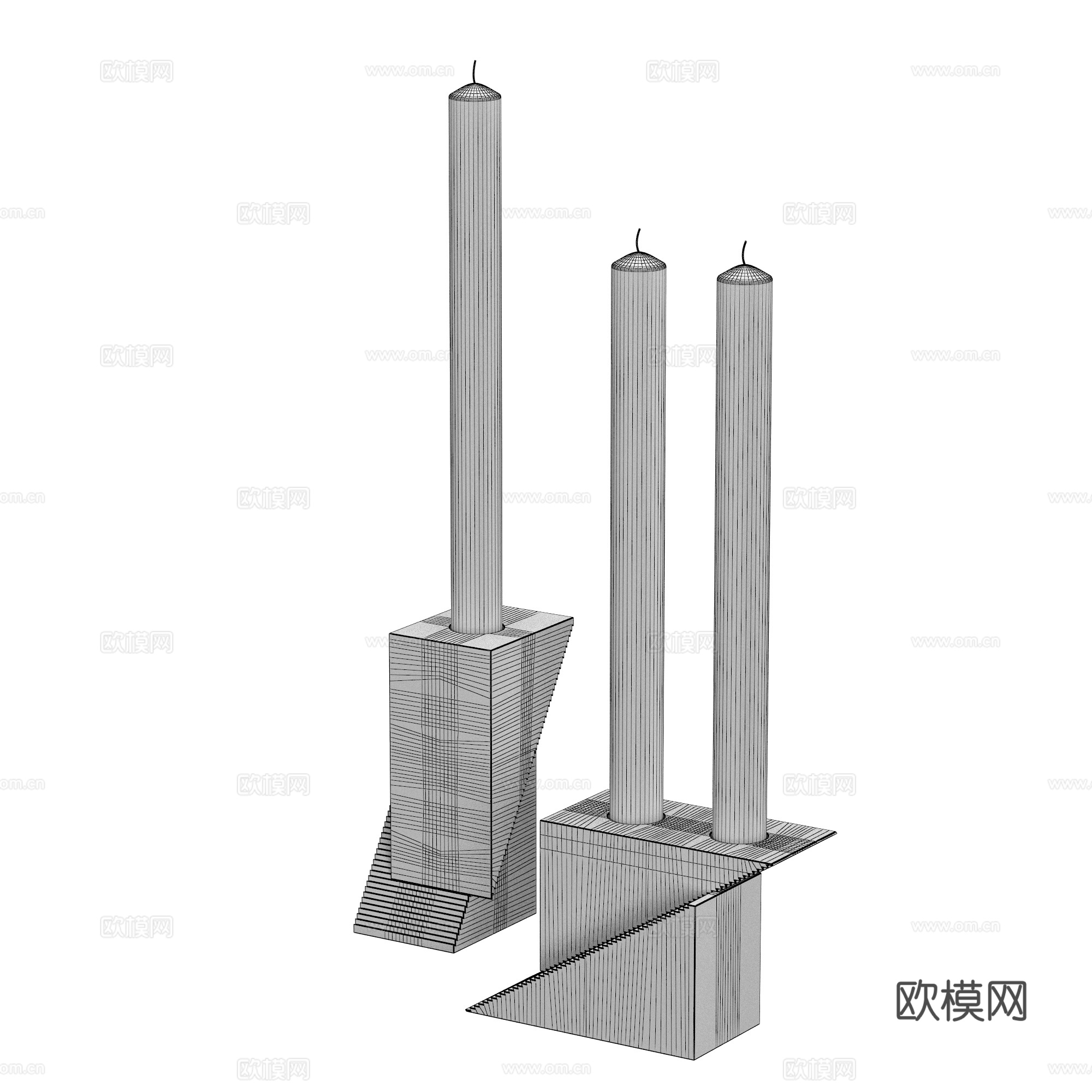 现代轻奢蜡烛 烛台3d模型