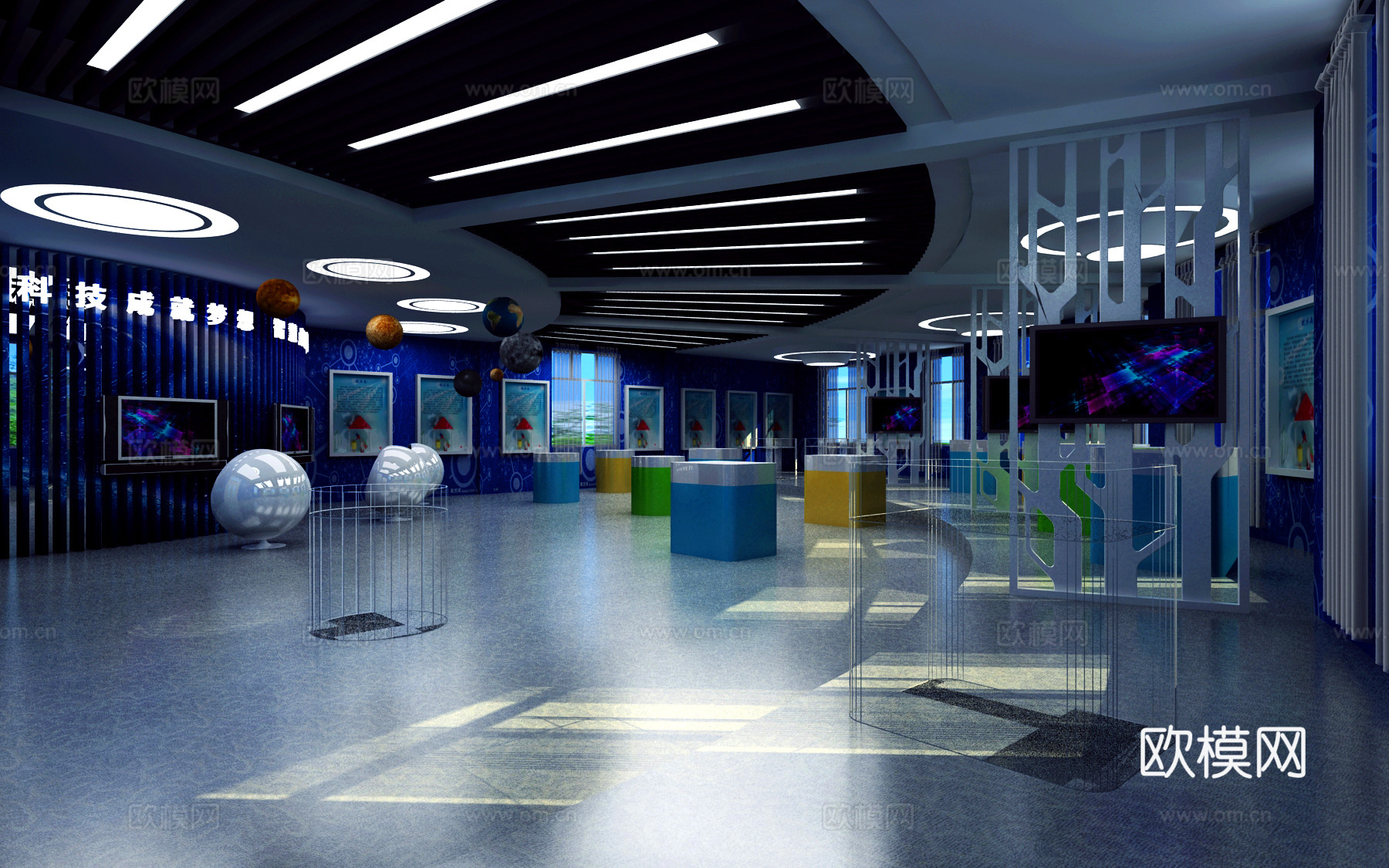 现代科技展厅3d模型