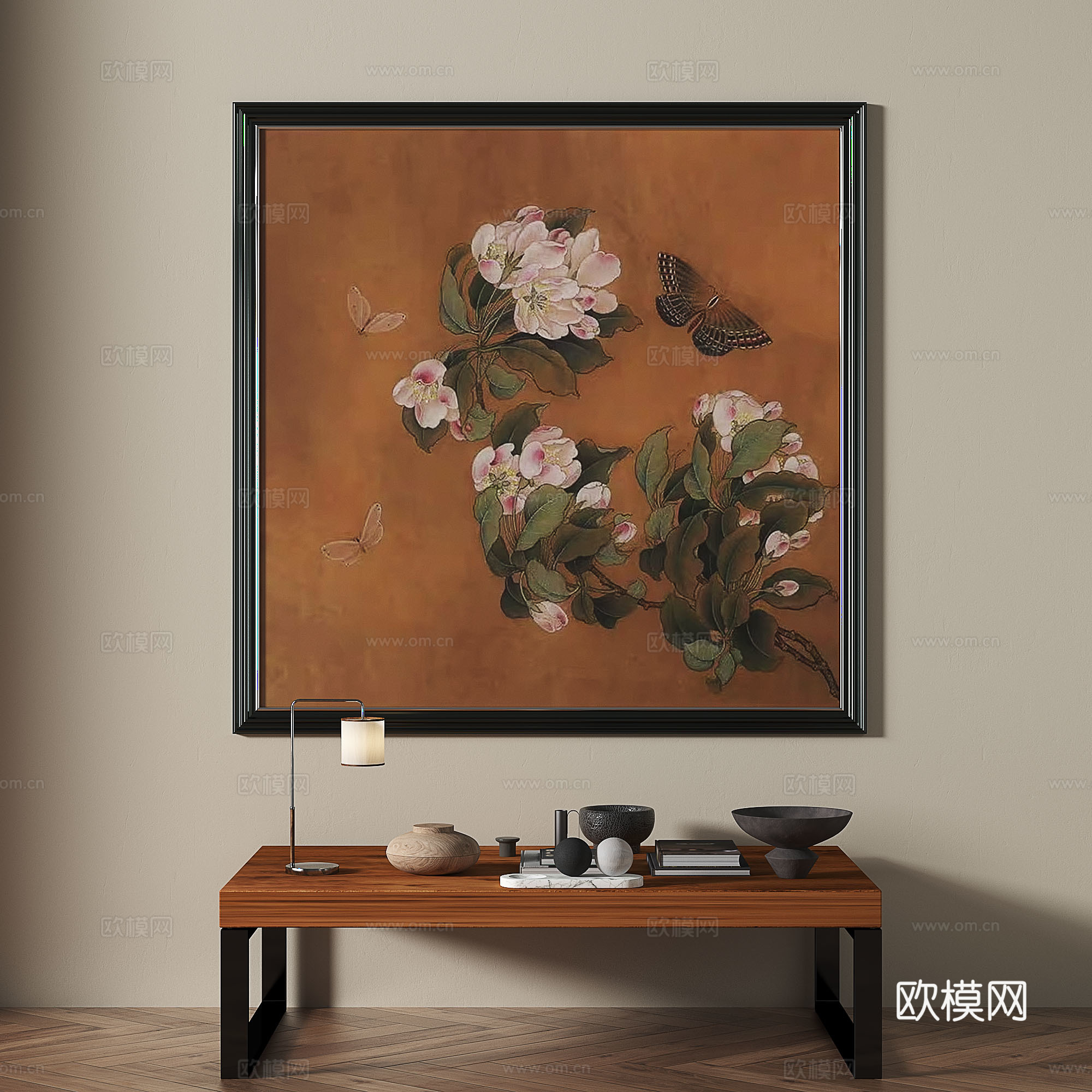 现代，中古，复古，法式，简约，轻奢，装饰画3d模型