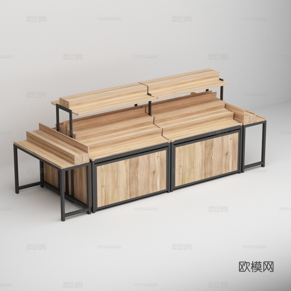 果蔬店中岛货架3d模型
